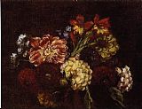 Flowers Dahlias and Gladiolas by Henri Fantin-Latour